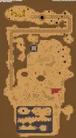 Pixel Art Map of a wester landscape with cave holding a giant sand worm and a bandit gang.